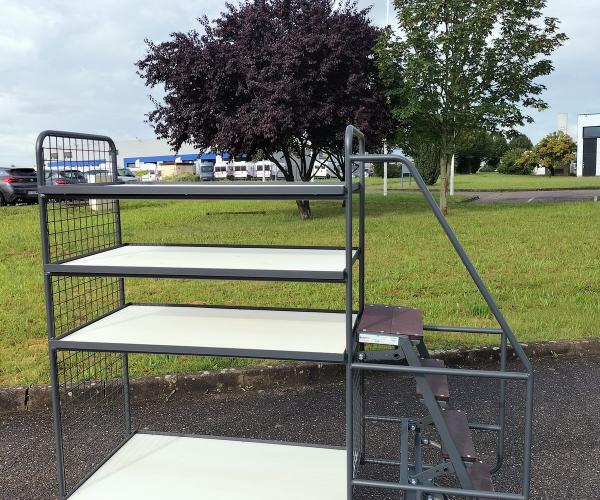 Chariot de picking avec escabeau